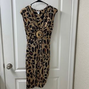 Gorgeously fitted leopard dress from Cache.